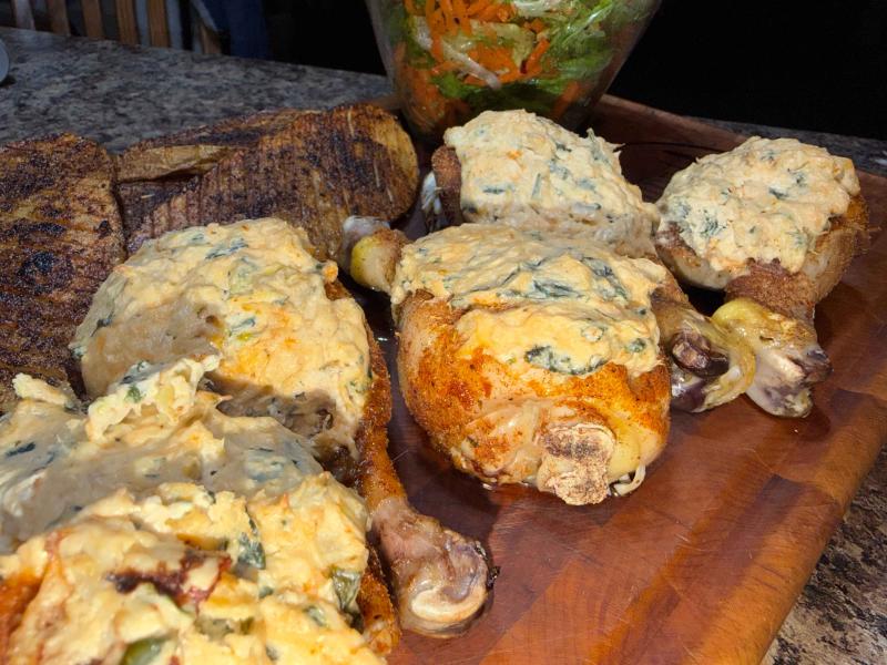 Spinach Crab Artichoke Loaded Springer Mountain Farms Chicken Legs