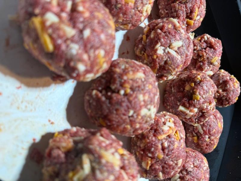 Cheesy Raspberry Chipotle Venison Meatballs